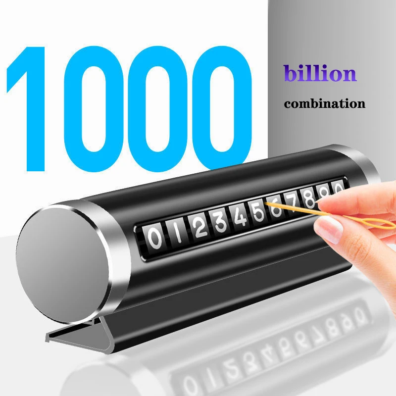 

Metal Car Rotate Temporary Parking Card Plate Aluminum Stickers Telephone Number Park Stop For Universals Cars Accessories
