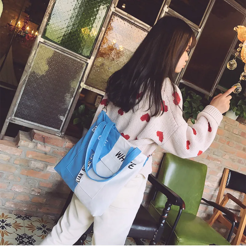 

Large Capacity Women's Canvas Bag 2021 New Casual All-match Shoulder Bag Messenger Bag Student Zipper Handbag School Bag