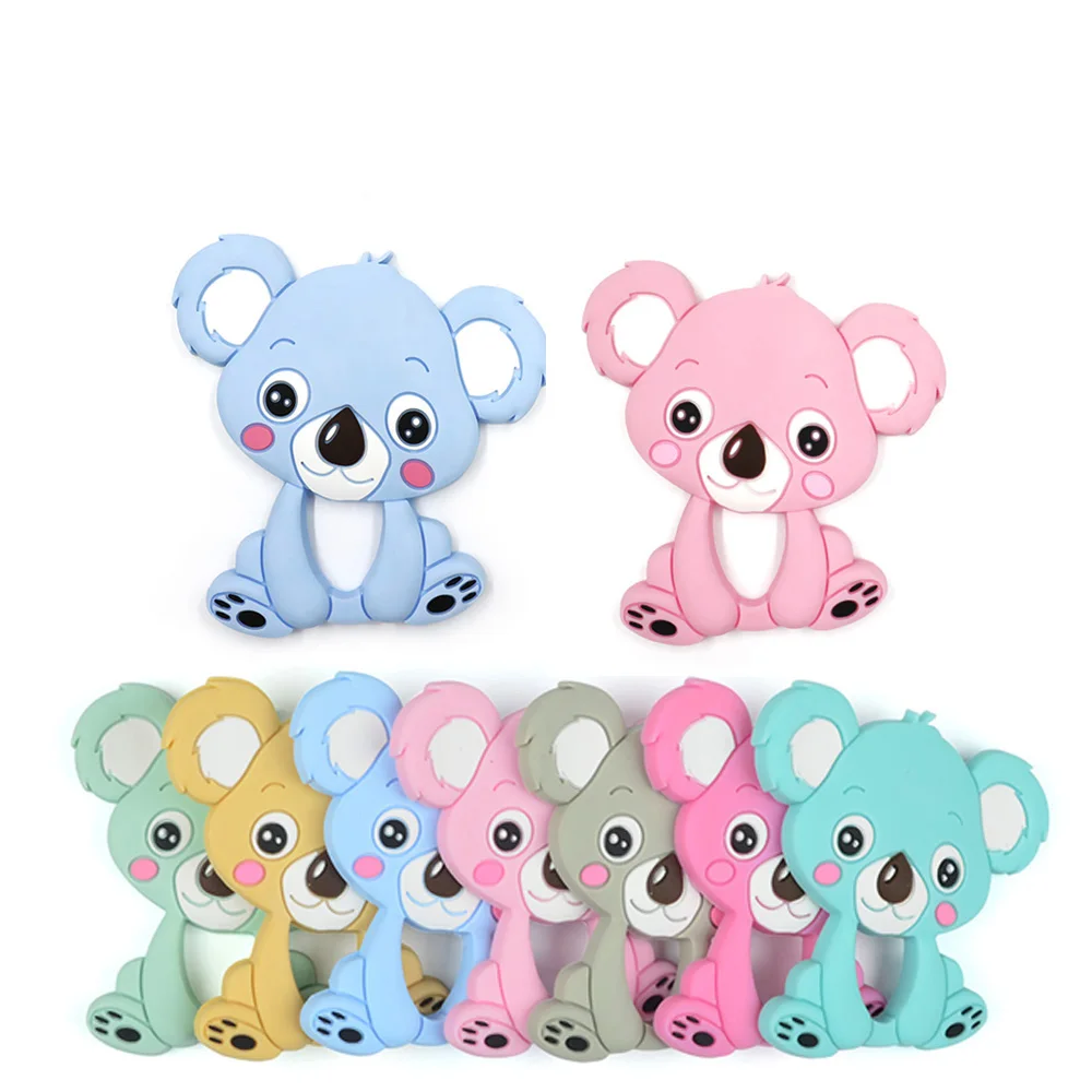 Koala 5 шт., Детские Прорезыватели, силиконовые, без бисфенола, животные, милая собака, Детские Прорезыватели, игрушки, сделай сам, овцы, жевательные подвески, Детские Прорезыватели, подарок, обезьяна - Цвет: Koala