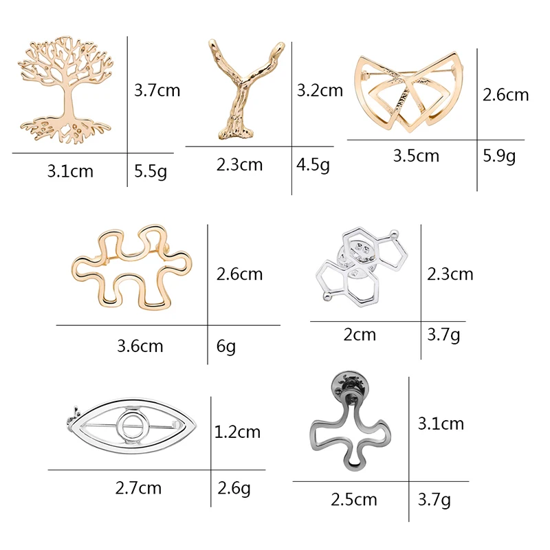 Простые Броши Zhijia в геометрическом стиле броши для мужчин и женщин аксессуары