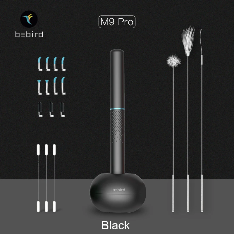 Black Xiaomi bebird эндоскоп для очистки ушей, визуальная Ушная ложка 3,5 мм 300 Вт, мини-камера, ушной отоскоп, Бороскоп, набор инструментов для ушей - Цвет: Black