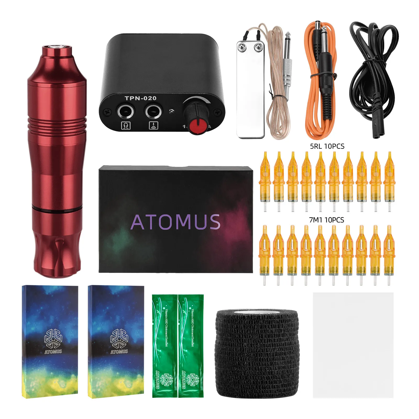 

Professional Tattoo Machine Kit Tattoo Power Supply Rotary Pen With Cartridges Needles For Permanent Makeup Eyebrow Microblading