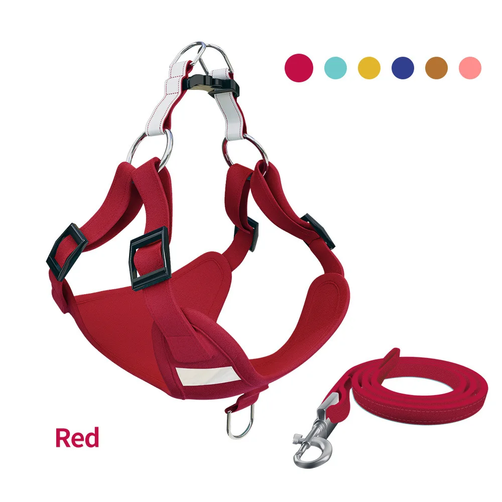 

Suede Pets Dogs Harness Soft Adjustable Harness Pet Large Dog Walk Out Harness Vest For Medium Dog Outdoor Walking Dog Supplies
