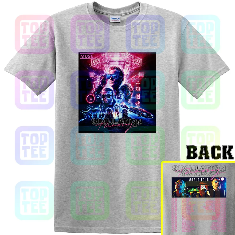 Новая футболка MUSE TOUR с 2 боковыми полосками 2019 | Мужская одежда