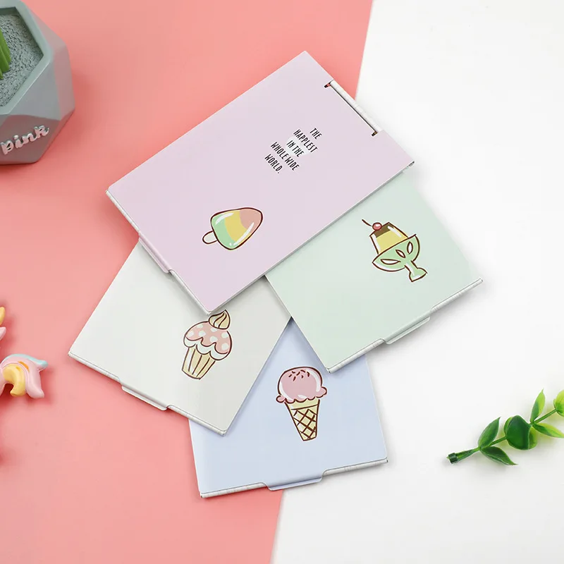 Мини-мультфильм ультра-тонкий макияж зеркало косметическое 4 размера макияж Карманный серебряный прямоугольник складной компактный складные зеркала