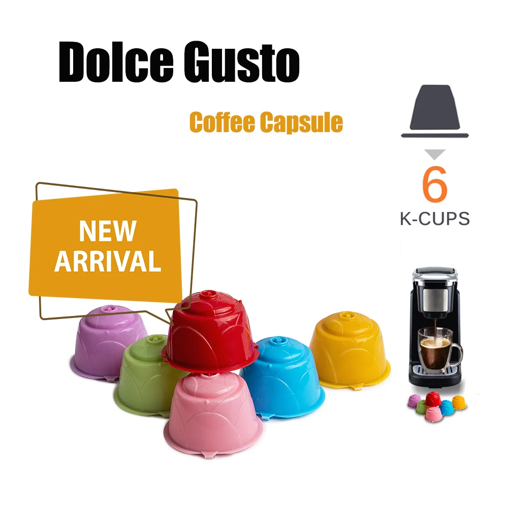 

Reusable Coffee Capsule Nescafe Dolce Gusto Plastic Filter Pod for Dolci Gusto Mini Coffee Maker Machine Cup Kitchen Maker Spoon