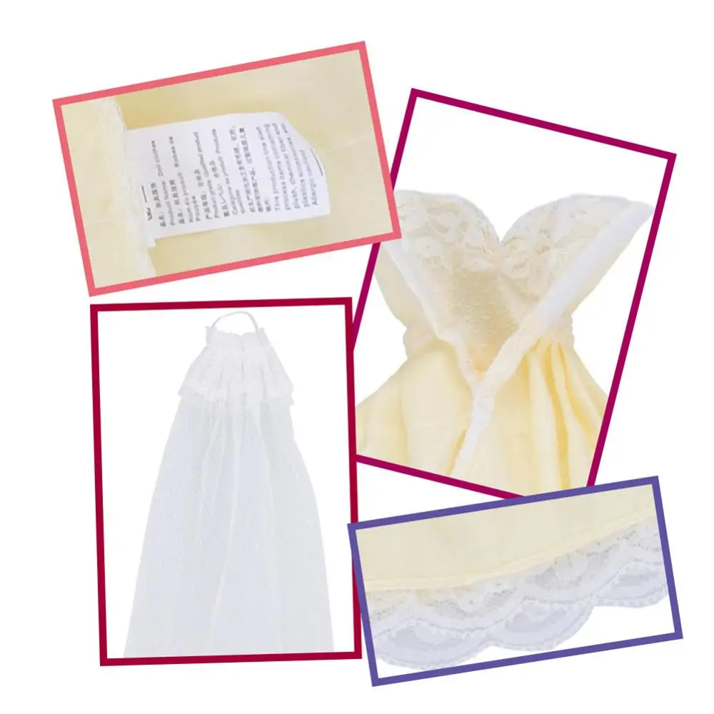 

Children'S Toy Doll Accessories Pure Handmade High-End Wedding Dress Four-Layer Lace Dress Children'S Doll Accessories