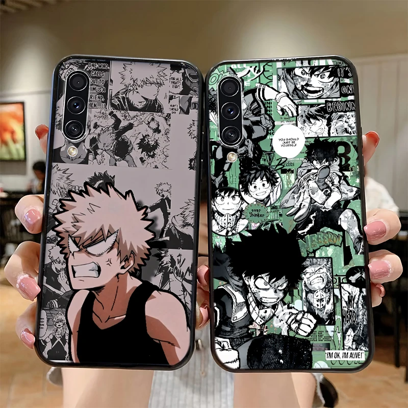 

Anime My Hero Bakugou Todoroki Phone Case for OPPO K9 K7 Reno Z 2Z 3 4 Pro SE Ace Case Black matte Silicone Bumper Cover
