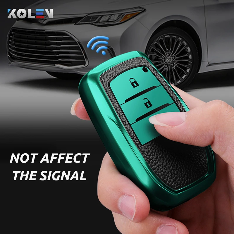 

Leather+TPU Car Remote Key Cover Case Shell For Toyota Corolla RAV4 Auris Crown Camry Prius CHR Prado Land Cruiser Crown Aygo