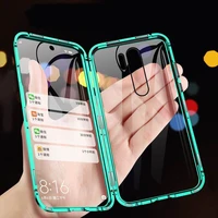 a9 a5 a53 a93 2020 magnetic case 360 frontback double sided tempered glass case for oppo reno a52 a92 a72 a53s metal bumper