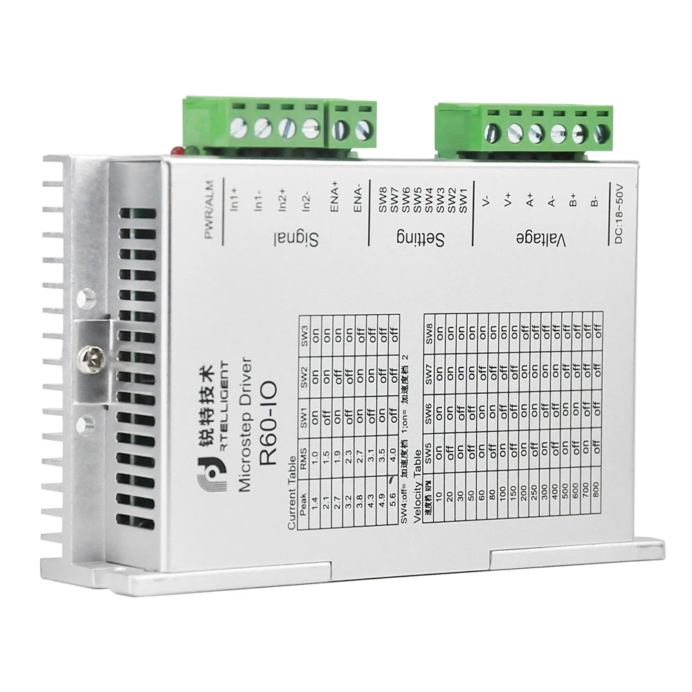 Rtelligent Nema17 Nema23 Nema34 R60-IO шаговый привод Драйвер шагового двигателя AC DC драйвер для CNC