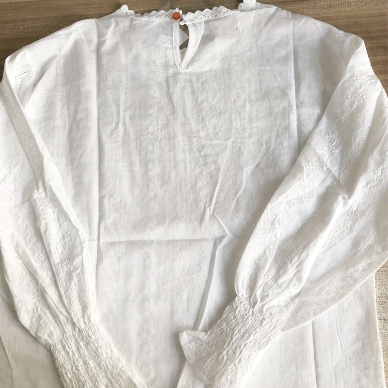Женщины весной блузка белая рубашка длинный рукав хлопок женские топы и блузки