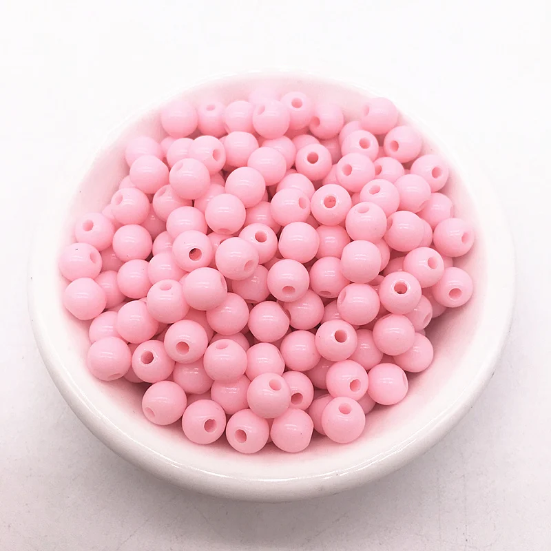 Оптовая продажа партиями по 6/8/10/12 мм бусины пластиковые Гладкие Круглые Бусины