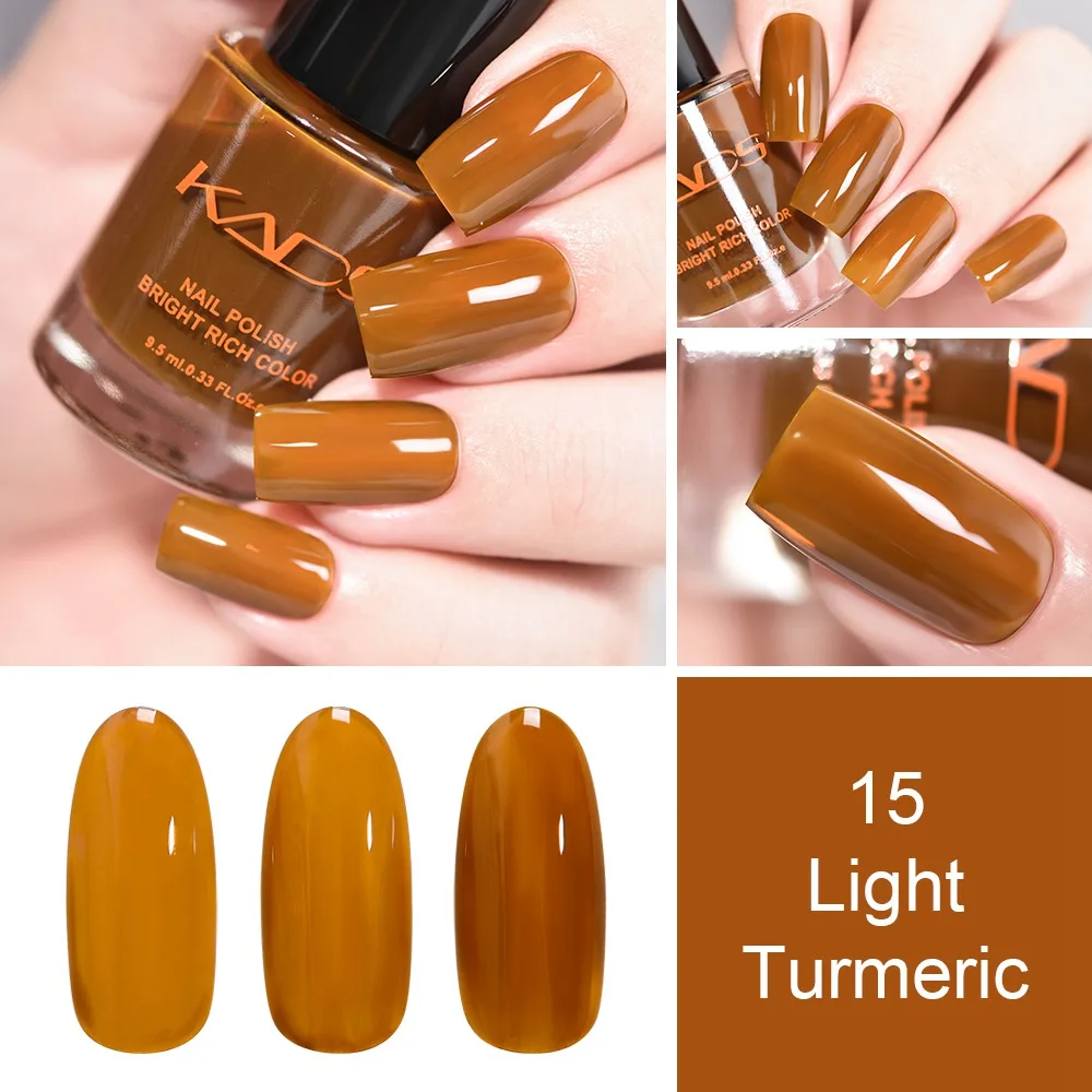 Light Turmeric KADS 9,5 мл полупрозрачный Желейный лак для ногтей Vernis Полупостоянный УФ-лак для ногтей Маникюрный цветной конфетный лак - Цвет: Light Turmeric