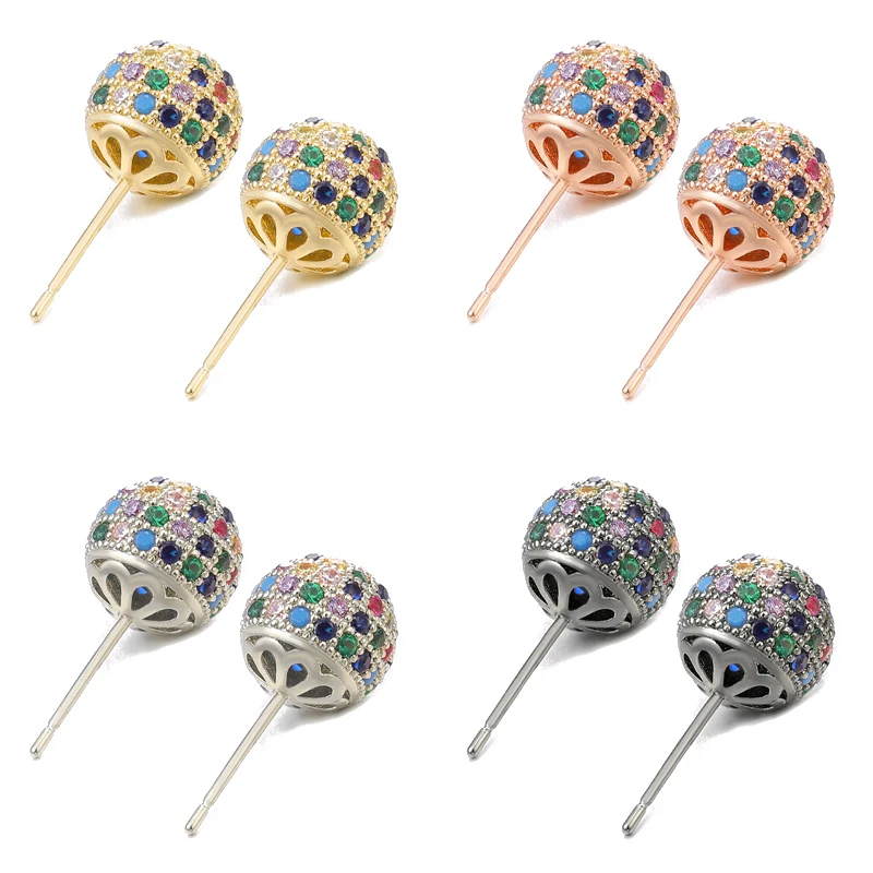 Серьги Радуга Juya Али Moda хрустальные серьги гвоздики 6 мм 8 10 с кубическим