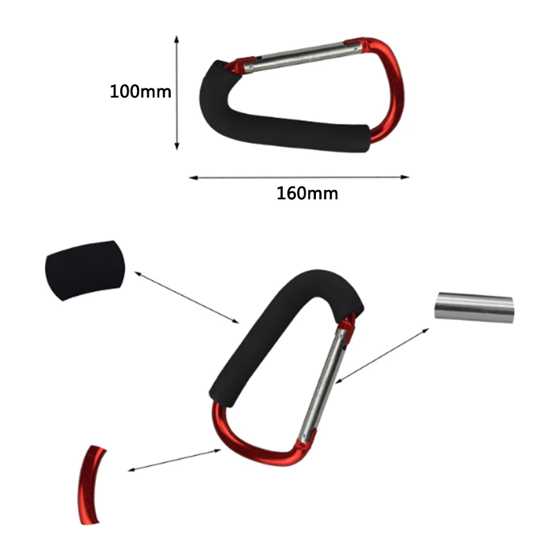 Алюминиевый карабин D форма Пряжка пакет брелок зажим пружинный для ключей