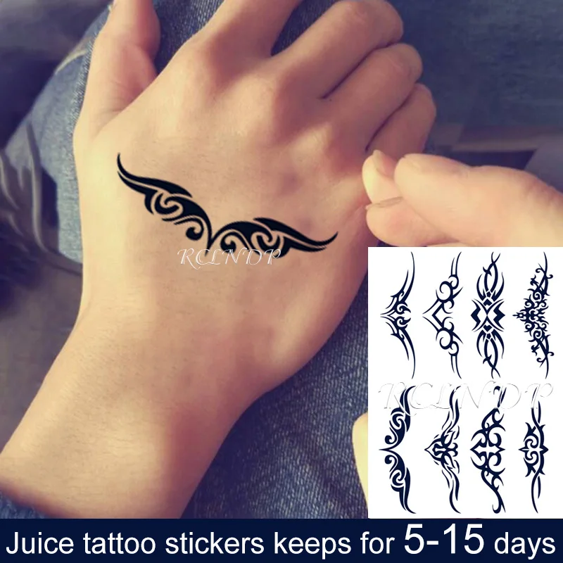 

Водостойкая Временная тату-наклейка с соком индивидуальный дизайн линии Тотем флэш-тату искусственная тату боди-арт для мужчин женщин мужч...