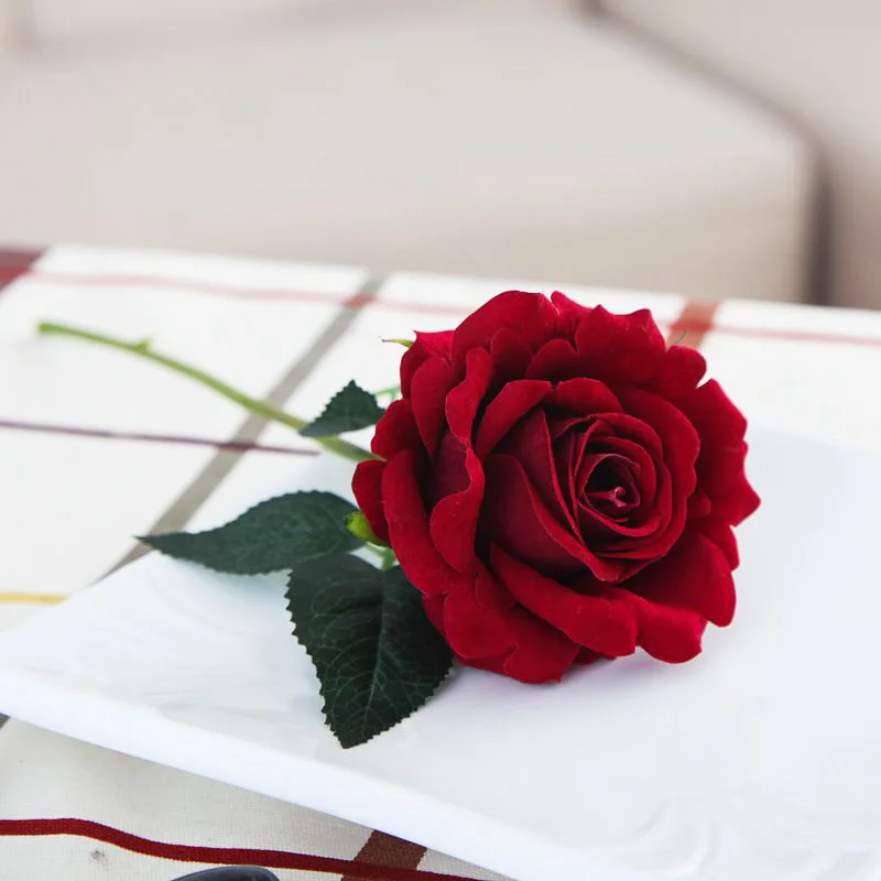 9 см шелковые Чайные розы букет невесты на Рождество свадьбу Новогоднее