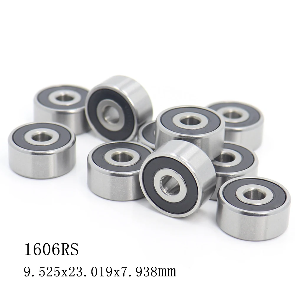 

1606 2RS ABEC-1 (10PCS) 3/8"x29/32"x5/16" inch Miniature Ball Bearings 9.525mm x 23.019mm x 7.938mm 1606 RS