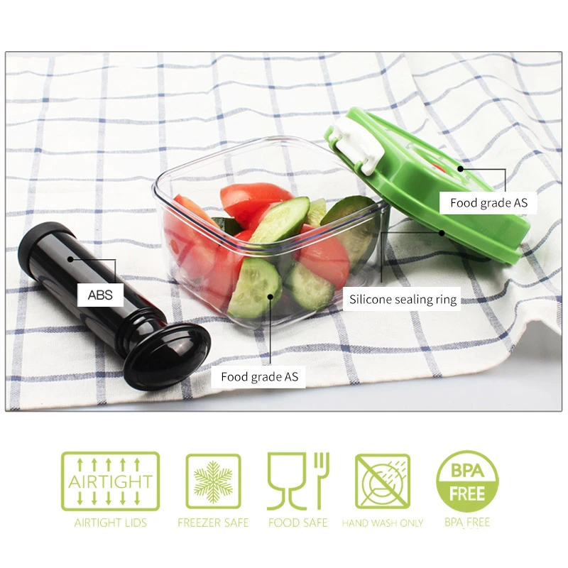 

Square Plastic Large Capacity Jars Vacuum Canister for vacuum Sealer Food Container With Vacuum Pump Coffee Storage Box