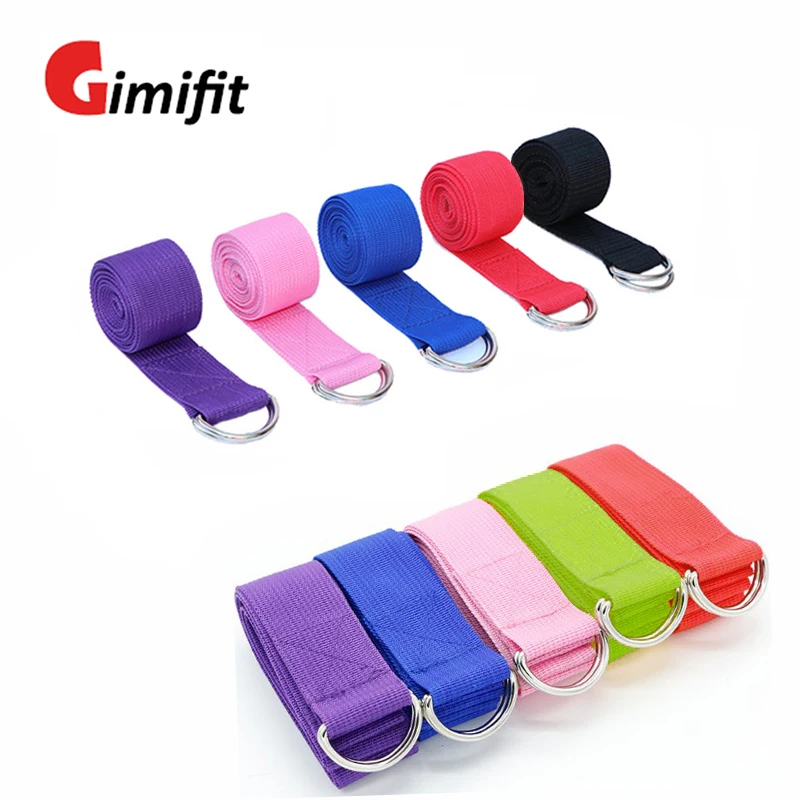 Эластичный ремень для йоги разноцветный с D образным кольцом фитнес упражнения