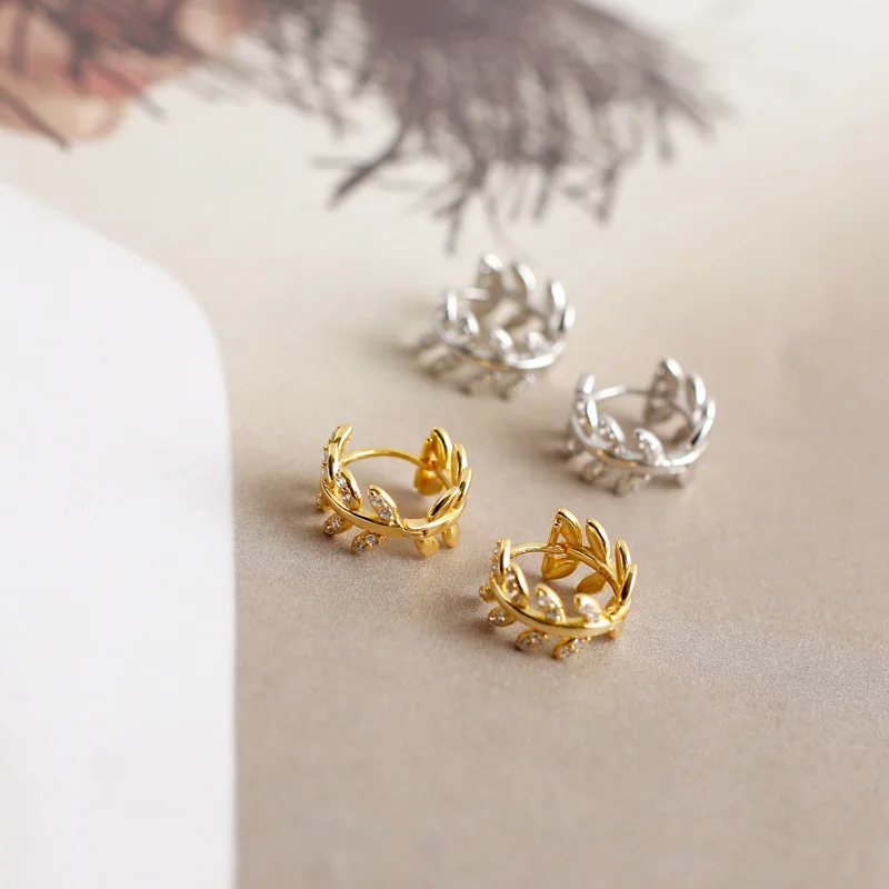 Женские серьги-кольца OUFEI из стерлингового серебра 925 пробы с кристаллами