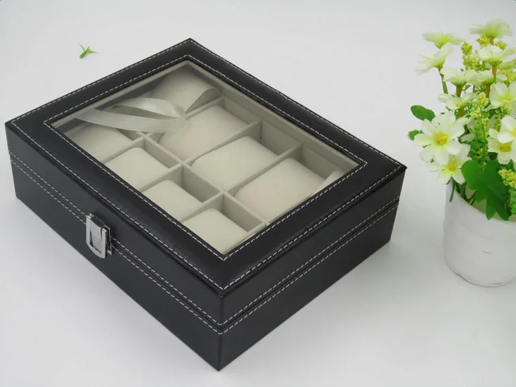 

Watch Display Case Box PU Leather Watch Collection Storage Box Holder Organizer LXY9