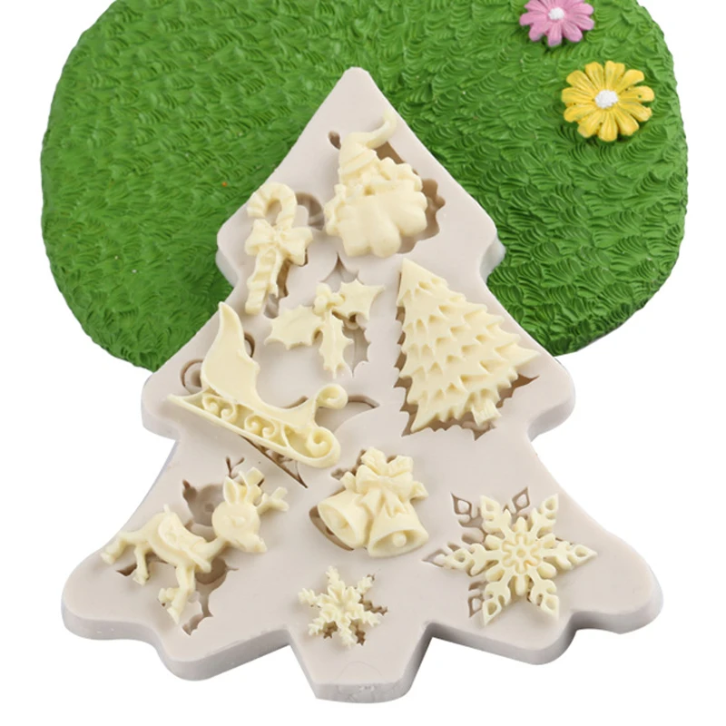 

Christmas Tree Elk Snowflake Pattern Silicone Mold Chocolate Cake Decoration Mold Baking Kitchen Pastry DIY Tools