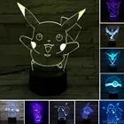 Игра Покемон Пикачу аниме фигурки 3D светодиодный ночсветильник изменяющая цвет Модель Действие доблесть логотип Lampara коллекция Brinquedos Figma