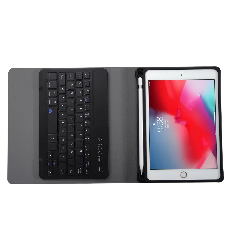 Кожаный чехол с Bluetooth клавиатурой для iPad Mini 2 3 4 5 7 9 дюймов русская Арабская иврит