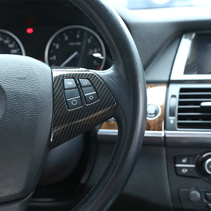 Пара декоративных накладок на рулевое колесо из АБС-пластика для BMW X5 X6 E70 E71 E72