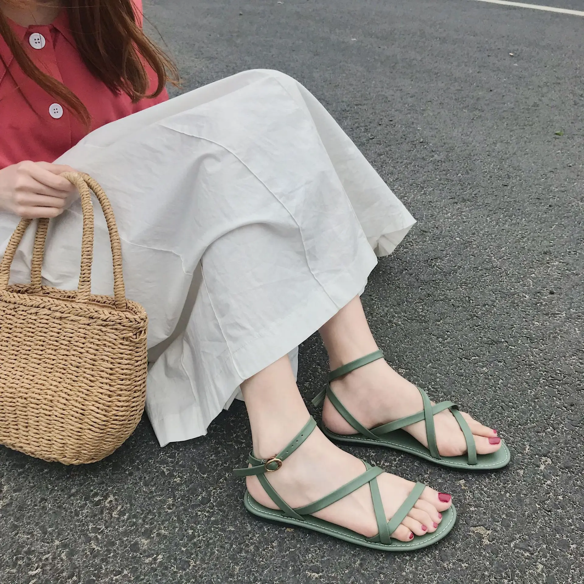 Женская обувь 2020 летние новые стильные универсальные римские ремешки