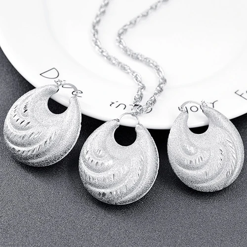 Sunny Jewelry большой набор украшений для женщин колье серьги кулон Романтические круглые ювелирные изделия для вечерние и свадебные - Окраска металла: Earrings Necklace S