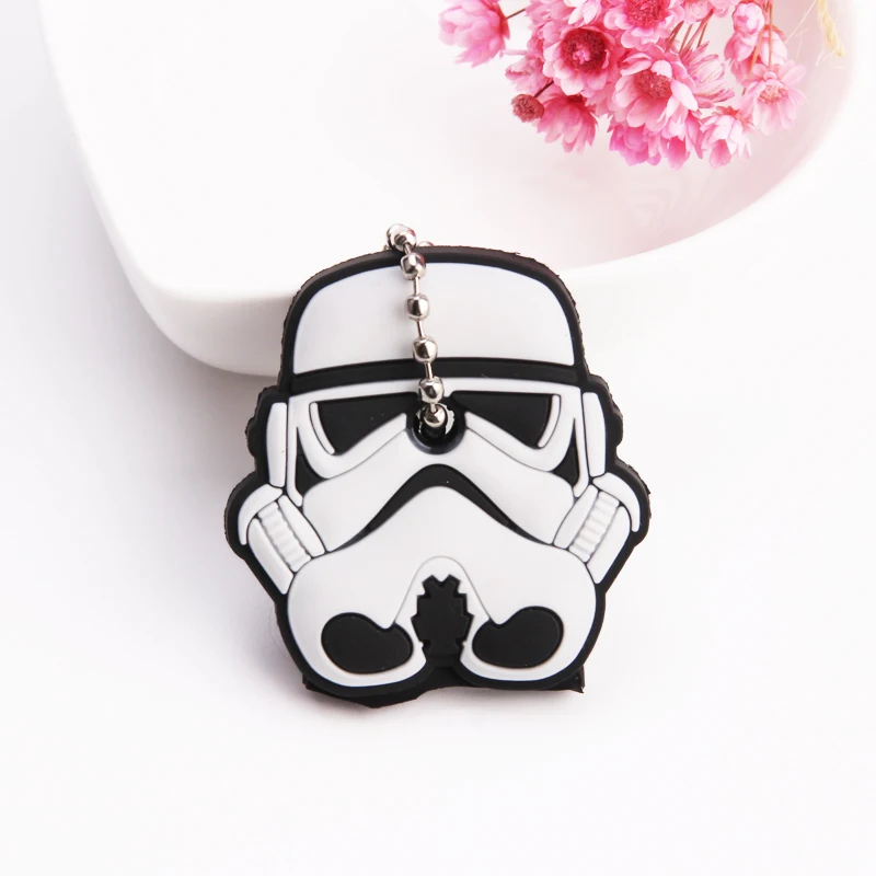 Cartoon Anime Cute Key Cover Cap Silicone Mickey Stitch Bear Keychain Women Gift Owl Porte Clef Minne Key Chain - Цвет: E07
