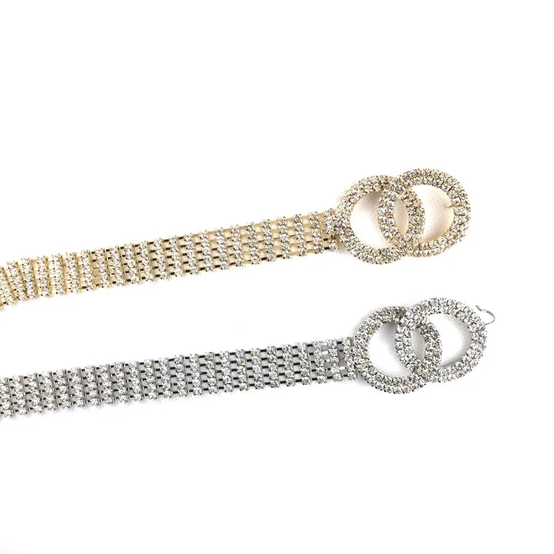 

Fashion Luxury Rhinestone Belt For Women Crystal Diamond Waist Chain Female Gold Silver Bride Wedding Bling Waist Chain Belts