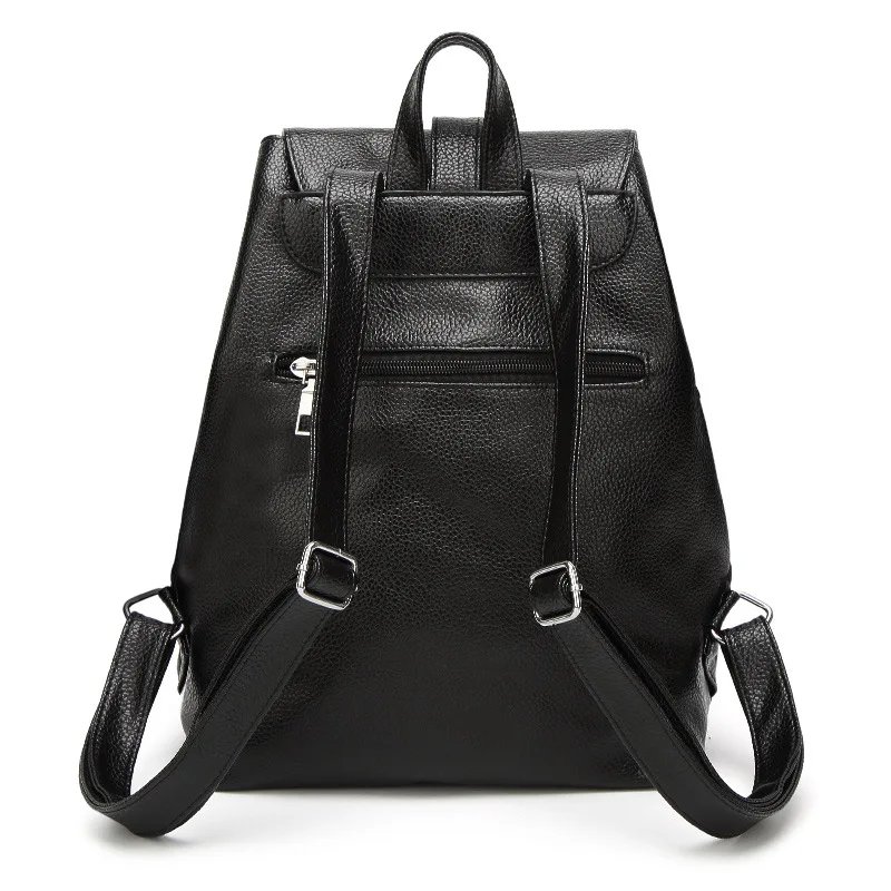 Женские модные рюкзаки из натуральной кожи высокое качество черный школьный