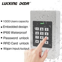 lp66 waterproof metal embedded access controller with wiegand 26 output rfid 125khz induction access control system 1000 user