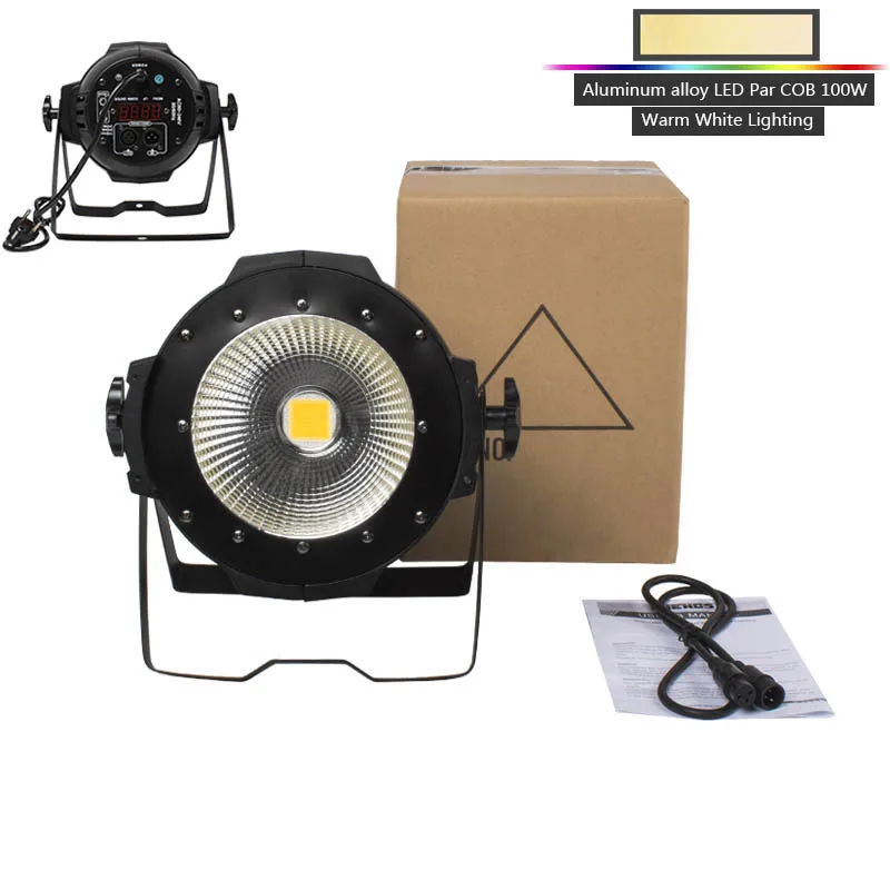 100W COB Warm White Светодиодный Par 100 Вт/200 Вт COB лампа с дверцами сарая Dmx контроллер сценического освещения для Dj стенда рынка дискотеки церкви/сада эффект освещения - Цвет: 100W COB Warm White