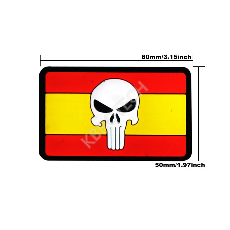 Испания испанский национальный флаг ПВХ патч падение резиновая нашивка Военная