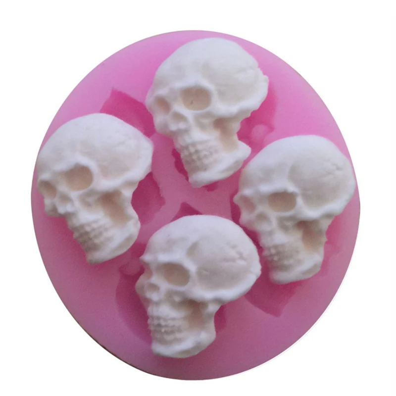 

Силиконовая 3D форма в виде черепа, черепа на Хэллоуин, формы для шоколадных конфет, форма для помадки, для украшения торта, для Хэллоуина, для украшения сахарной конфеты