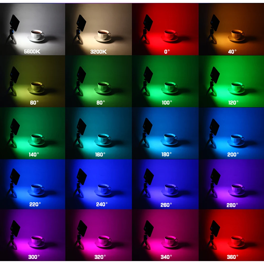 Карманный светодиодный мини светильник RGB для видеосъемки 96 + 360 цветов общий DSLR