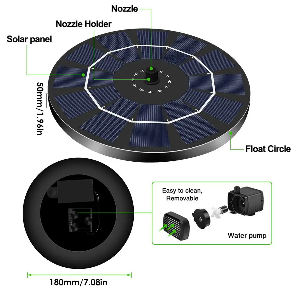 

6V/2.5W Outdoor Solar Fountain For Garden Fountain Solar Water Fountain Indoor Solar Water Pump Fountain PoolWaterfall Garden