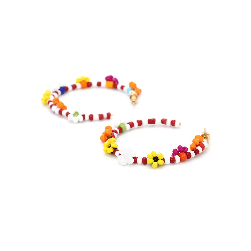 Модные женские серьги с-образным жемчугом цветочные круглые геометрические