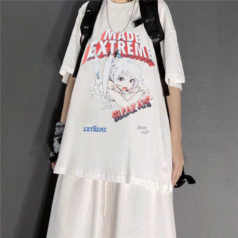 

2021 Summer New Women's Printed Anime Women's T-shirt Harajuku Pattern T-shirt Casual Party Short Sleeve Oversized