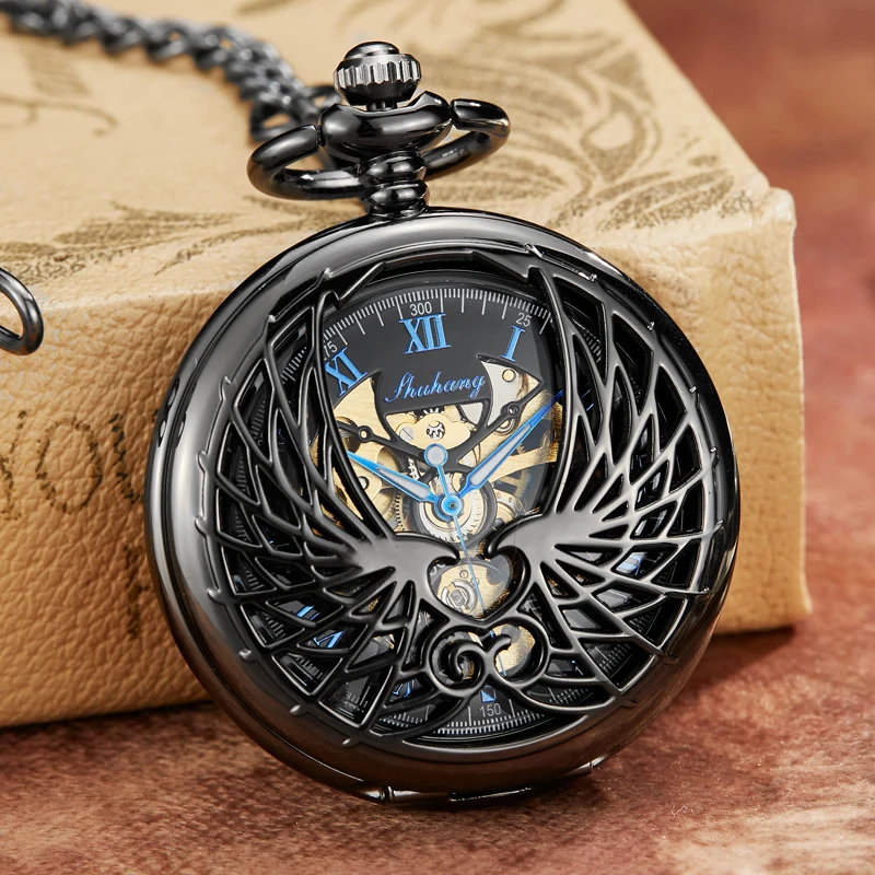 Часы наручные механические с двойным полым орлом кварцевые карманные цепочкой 30