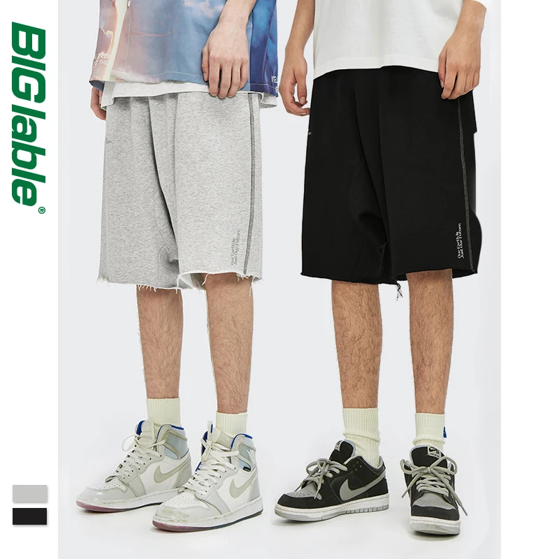 

Большой этикетки, мужские повседневные шорты, 2021 летнее платье свободного кроя с эластичной резинкой на талии хлопковые шорты мужской разм...