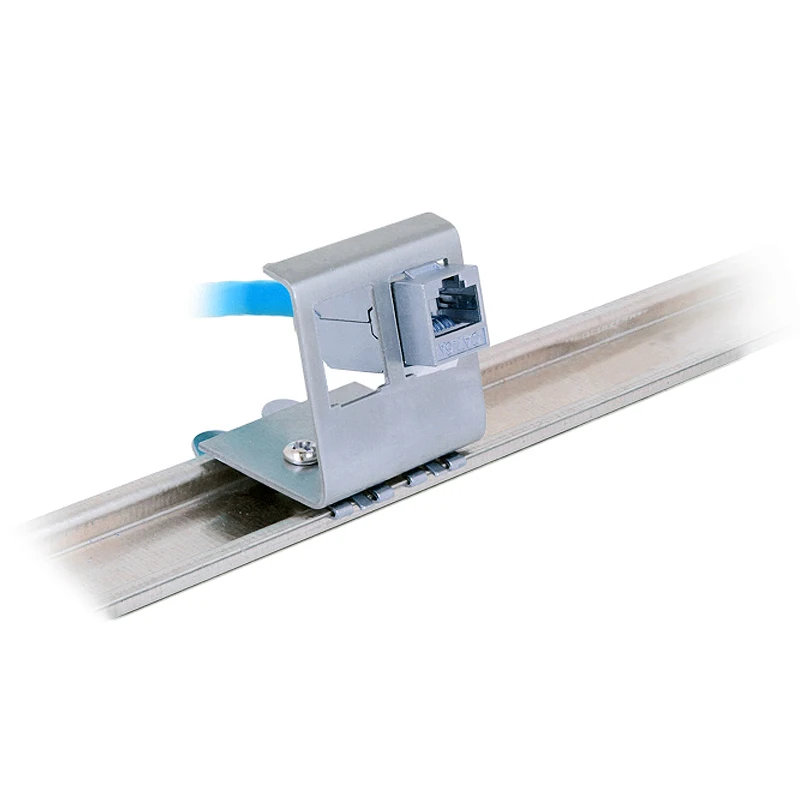 2-портовая DIN-рейка RJ45 адаптер для трапецеидального искажения 35 мм DIN-рейки