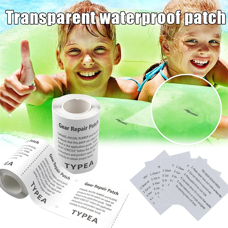 

10pcs/One Roll Transparent Waterproof Repair Film Patch Jackets Hovercraft Tent Repair Tape for Inflatable Products SM
