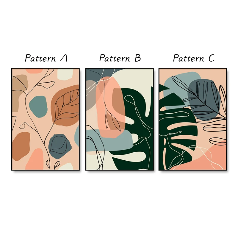 Богемная летняя тропическая пальма листья Геометрическая линия холст живопись