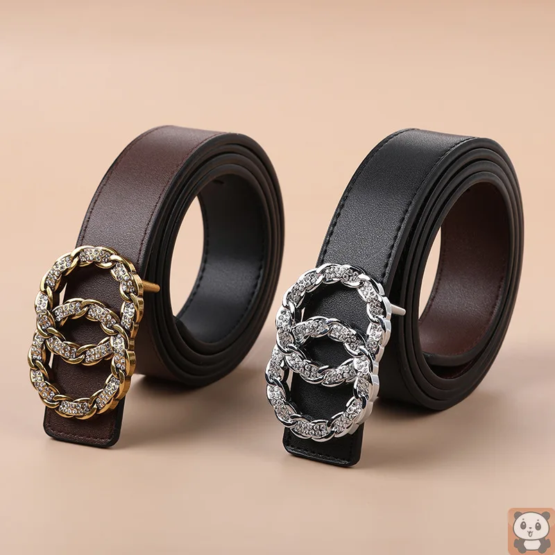Новый пояс для женщин с бриллиантами и ремешком из натуральной кожи ремень